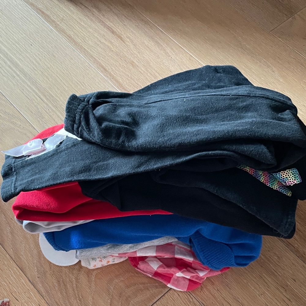 2T-3T Like New Condition | Clothing Bundle, includes 5 pants, 2 sweaters, 2 tops